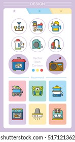 icon set appliances vector