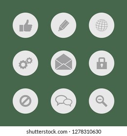 Icon set for application buttons. Vector format.