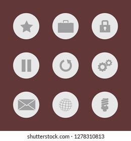 Icon set for application buttons. Vector format.
