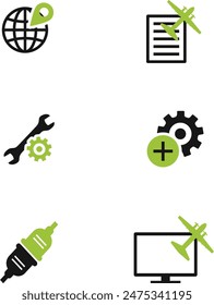 ICON SET OF APPLICATION SETTING AND SIMULATION MISSON