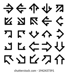 estilo de esquema de flecha de conjunto de iconos