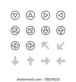 Icon set of arrows indicating in different directions