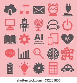Icon set of artificial intelligence