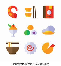 Icon Set Asian Food Restaurant for different seasons