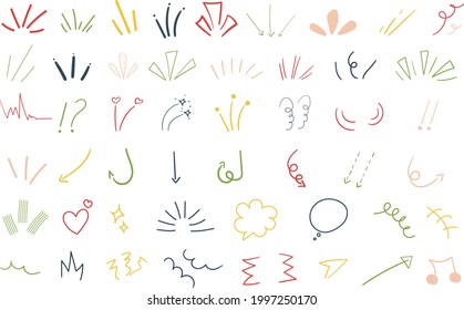 conjunto de iconos para color de atención, expresión ilustración vectorial.