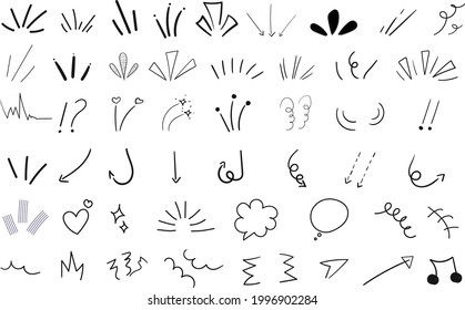 icon set for attention, decoration, ornament, material, surprise, point frame