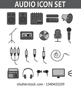Icon set Audio  vector illustration