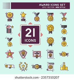 Icon Set Award. related to Award symbol. MBE style. simple design editable. simple illustration