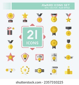 Icon Set Award. related to Award symbol. flat style. simple design editable. simple illustration