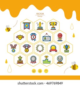 icon set award vector