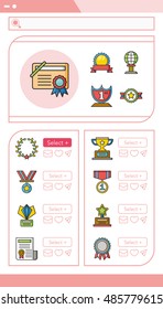 icon set award vector
