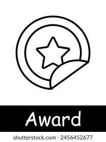 Icon set awards. Medal, competition, first place, badge, star, badge, order, reward for work, competition, laurel, honor, pin, honor, black lines on a white background. Awards concept.