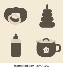 icon set of baby