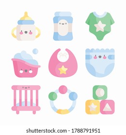 Icon Set Baby for different seasons Color