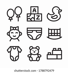 Icon Set Baby for different seasons Line