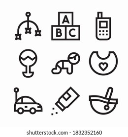 Icon Set Baby for different seasons Line