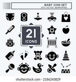 Icon Set Baby. suitable for Kids symbol. glyph style. simple design editable. design template vector. simple illustration