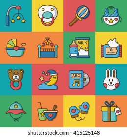 icon set  baby vector
