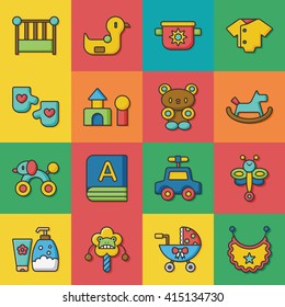 icon set baby vector