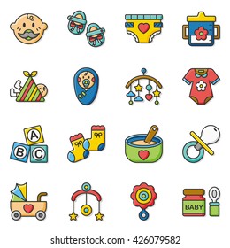 icon set baby vector