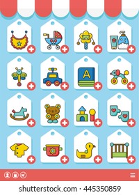icon set baby vector