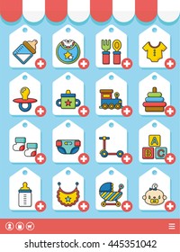 icon set baby vector