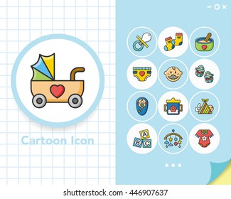 icon set baby vector