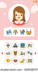 icon set baby vector