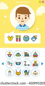 icon set baby vector