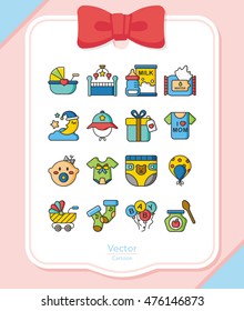 icon set  baby vector