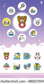 icon set  baby vector