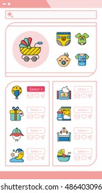 icon set  baby vector