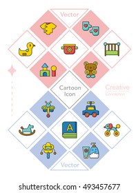 icon set baby vector