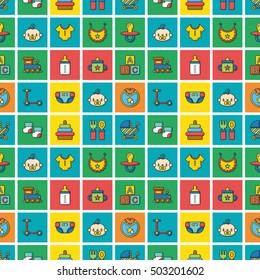 icon set baby vector