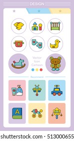 icon set baby vector