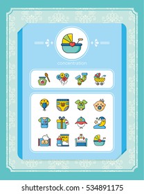 icon set  baby vector