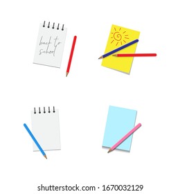 icon set of back to school concept in vector illustration