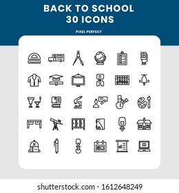 Icon set back to school, pixel perfect icon