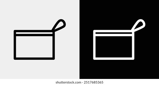Symbolsatz von Taschen, die beim Einkaufen verwendet werden, Koffer, die auf Reisen verwendet werden, und Tragetaschen