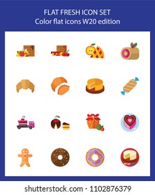 Icon set of bakery and chocolate. Dessert, confectionary, snack. Sweet food concept. For topics like cafe, unhealthy eating, gastronomy