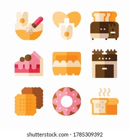 Icon Set Bakery for different seasons Color