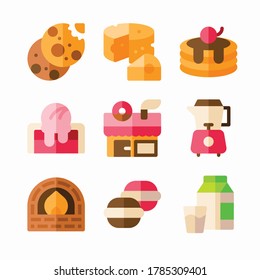 Icon Set Bäckerei für verschiedene Jahreszeiten Farbe