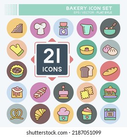 Icon Set Bakery. suitable for Bakery symbol. flat style. simple design editable. design template vector. simple illustration