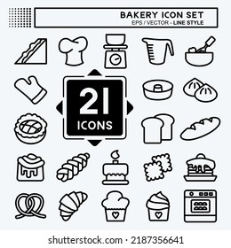 Icon Set Bakery. suitable for Bakery symbol. line style. simple design editable. design template vector. simple illustration