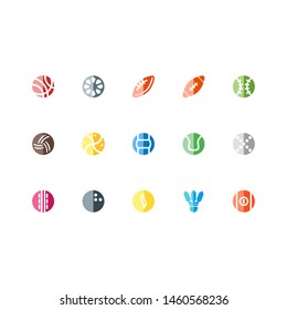 Icon Set Ball Flat Icons