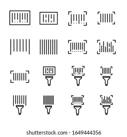 Icon set of bar code. Editable vector pictograms isolated on a white background. Trendy outline symbols for mobile apps and website design. Premium pack of icons in trendy line style.