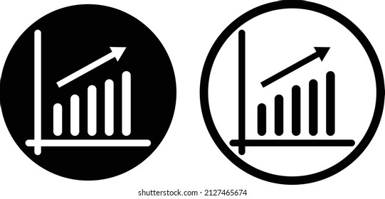 Icon set for bar graphs and charts. Business and investment. Vectors.