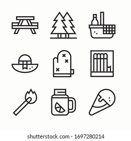 Icon Set Barbecue Collection . Line with Editable stroke