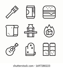 Icon Set Barbecue Collection . Line with Editable stroke