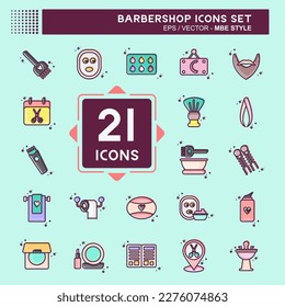 Icon Set Barbershop. related to Education symbol. Beauty Saloon. simple illustration